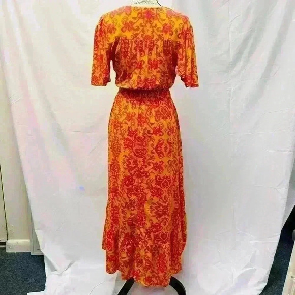 Abel The Label Anthropology Maxi Dress Elastic Waist & Ruffle Sleeves Size XS - Picture 4 of 14